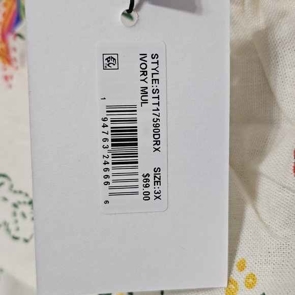 Sugarlips Women Top Blouse Plus Size 3X White Multicolor Floral Off-Shoulder New - Picture 6 of 10